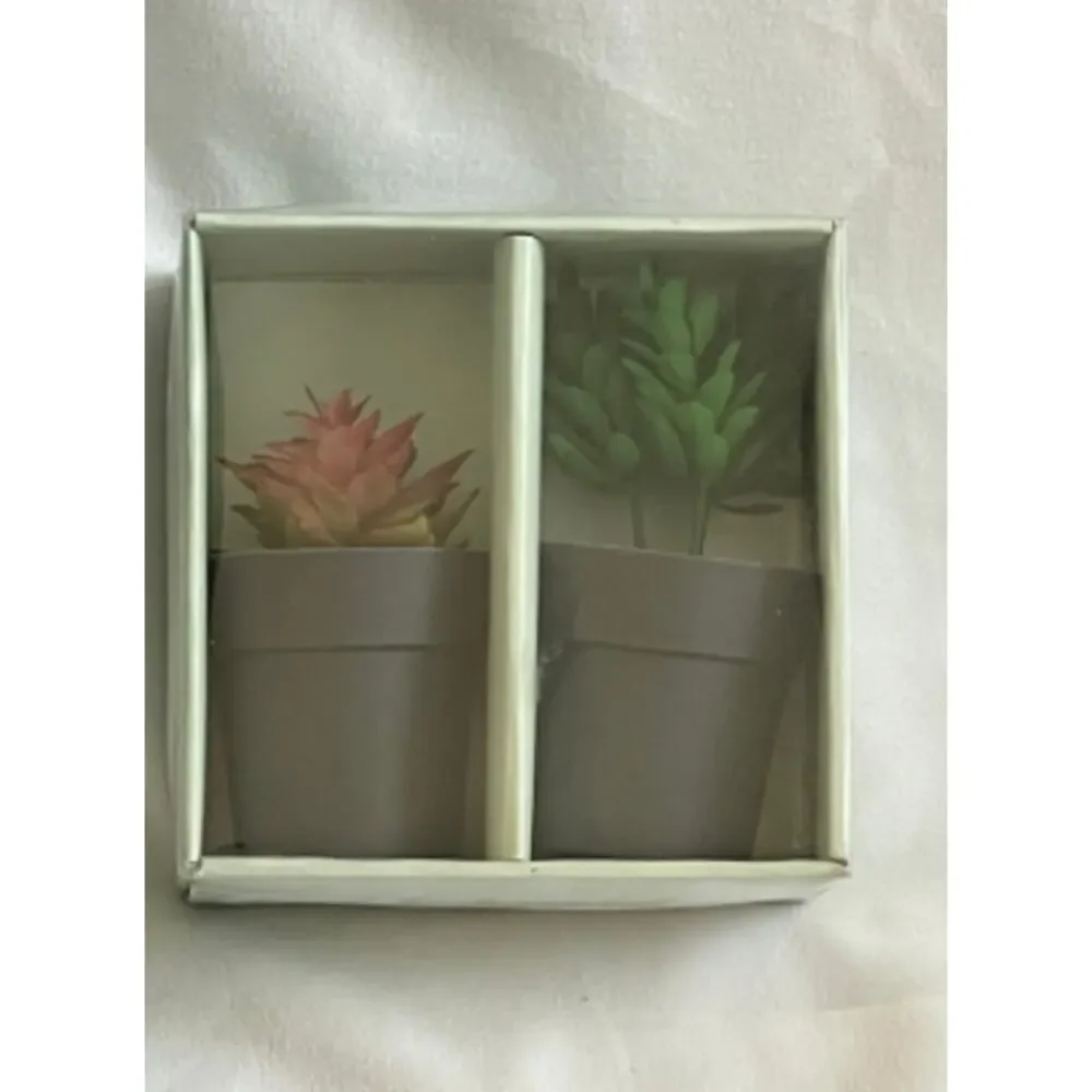 4 Piece Faux Mini Decorative Succulents in Pots 4